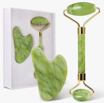 Gua Sha Facial Tools & Jade Roller Set for Skin Care, Guasha Tool for Face