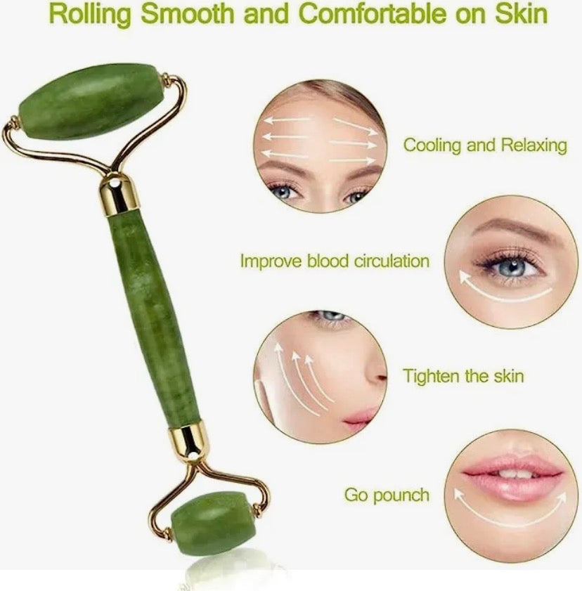 Gua Sha Facial Tools & Jade Roller Set for Skin Care, Reduce Puffiness and Improve Wrinkles, Guasha Tool for Face, Gua Sha Stone Self Care Gift for Woman Man