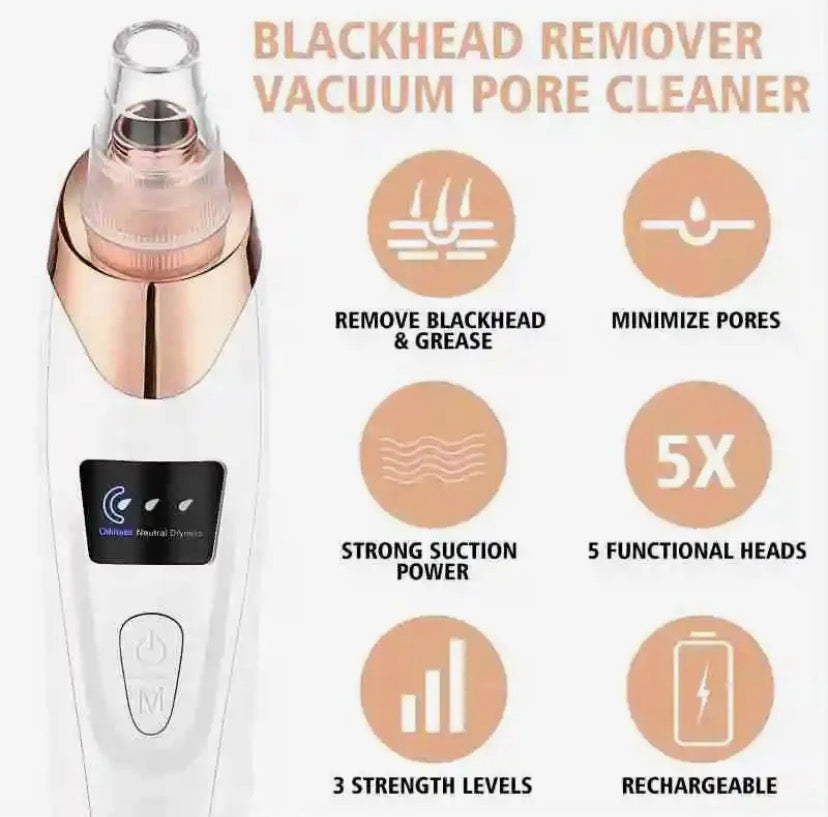 5 in 1 Electric Blackhead Acne Oil Remover Vacuum Suction Face Pore Cleaner Machine