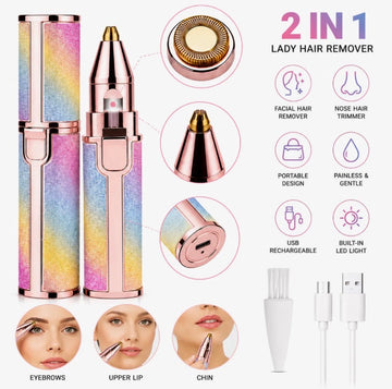 Portable Eyebrow Trimmer 2 in 1 Rechargeable Eyebrow Trimmer Machine for Women